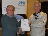 Roger Hicks presents John Siddle with his certificate